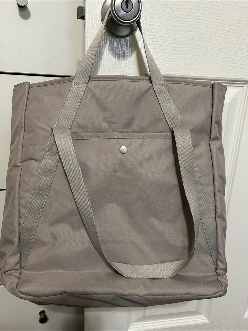 Nike Tote Bag in Taupe with White Swoosh